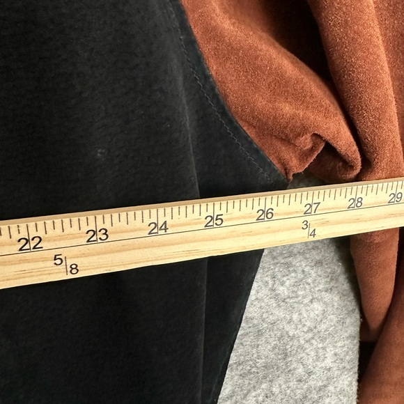 Vintage Varsity Letterman Mens Jacket XL Black Brown Elbow Patches Full Zip - Picture 3 of 15